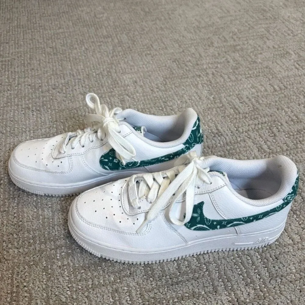 Nike AF1 With Green Bandana Pattern